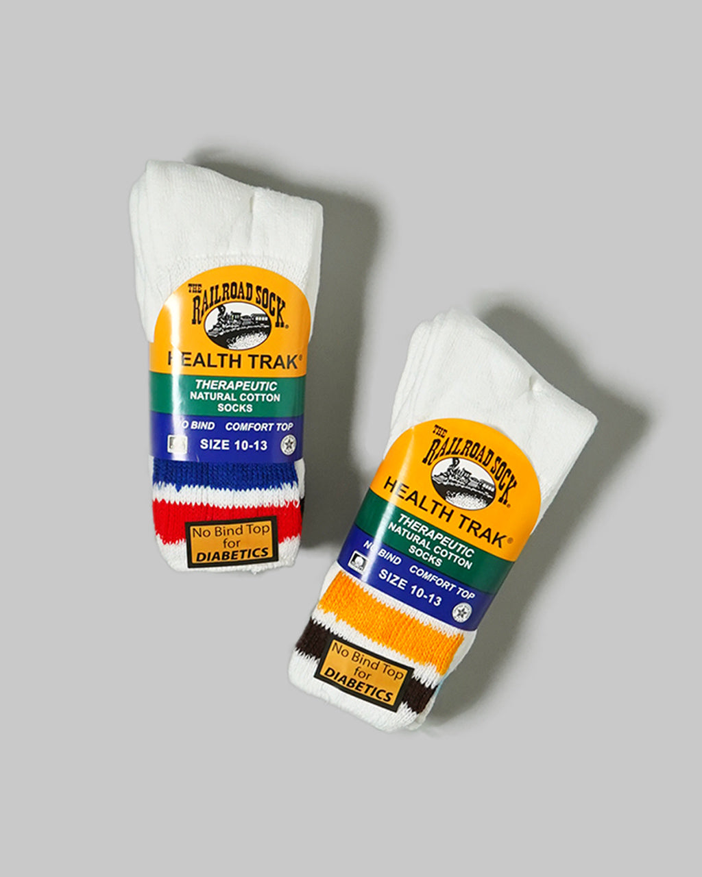 THE RAILROAD SOCKS レイルロードソック ヘルス トラック セラピューティック ナチュラル コットン ソックス 靴下 2足セット ボーダー RSS10991ST