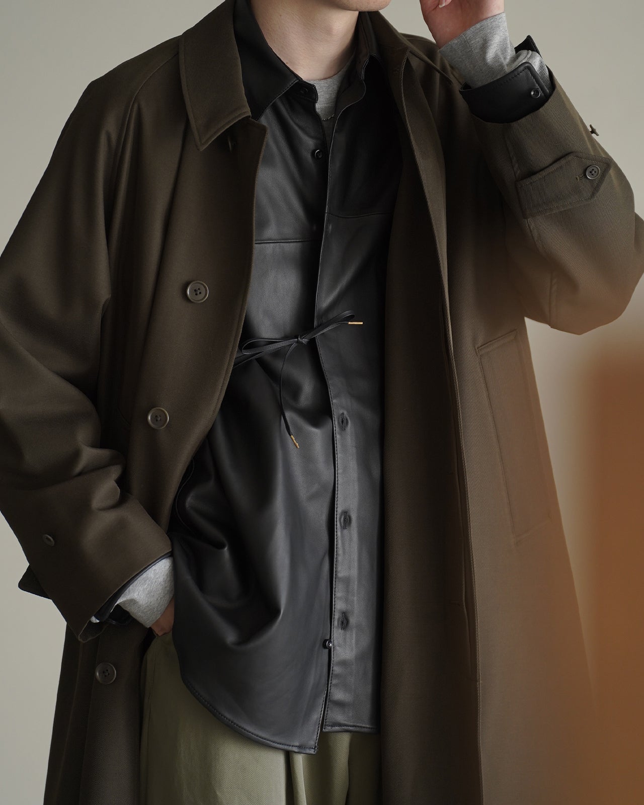 LEATHER DOUGI SHIRT RM262-001
