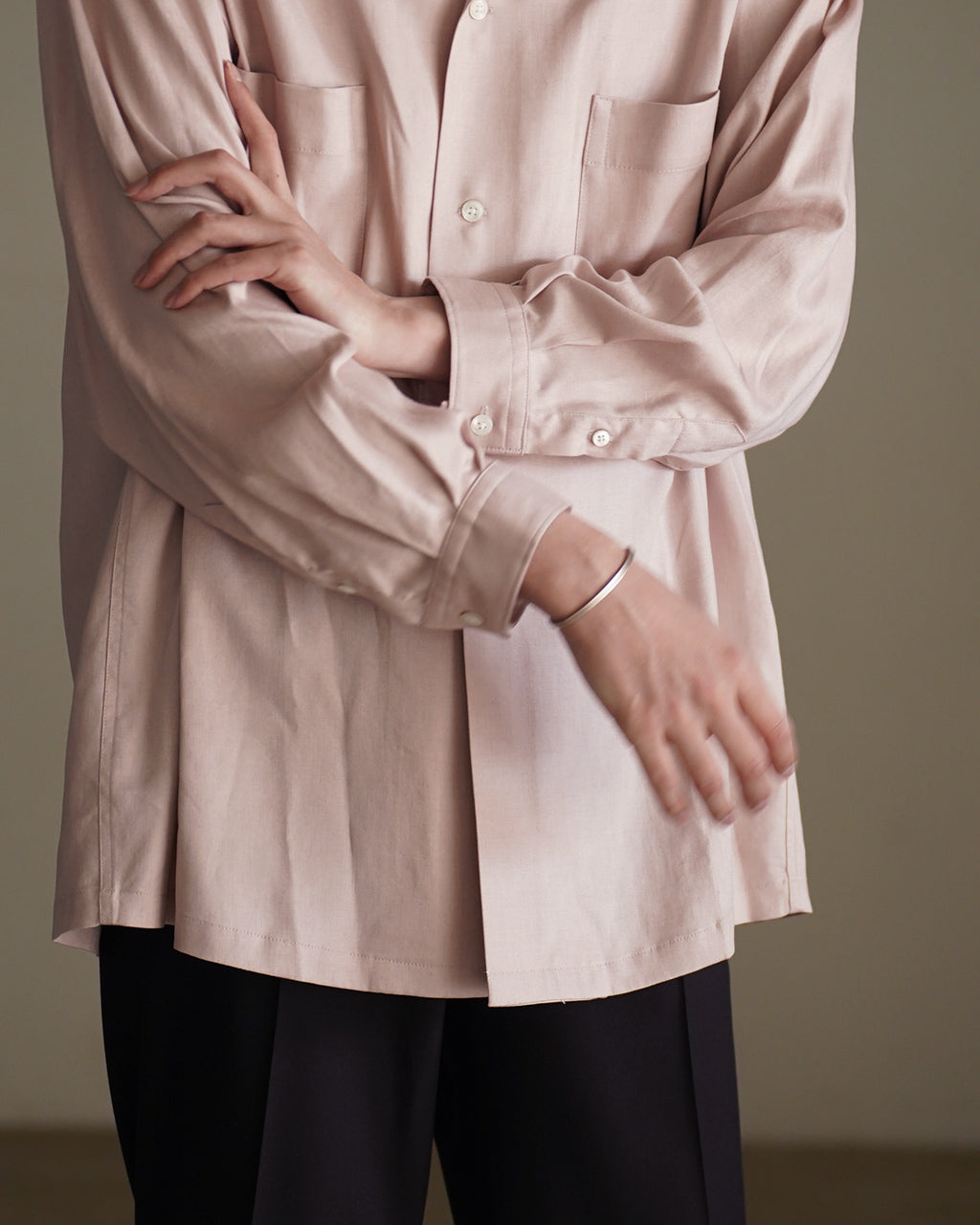 Roen シャツ silk RAKINES R×L Oxford - Danny ラキネス オープンカラーシャツ レーヨン