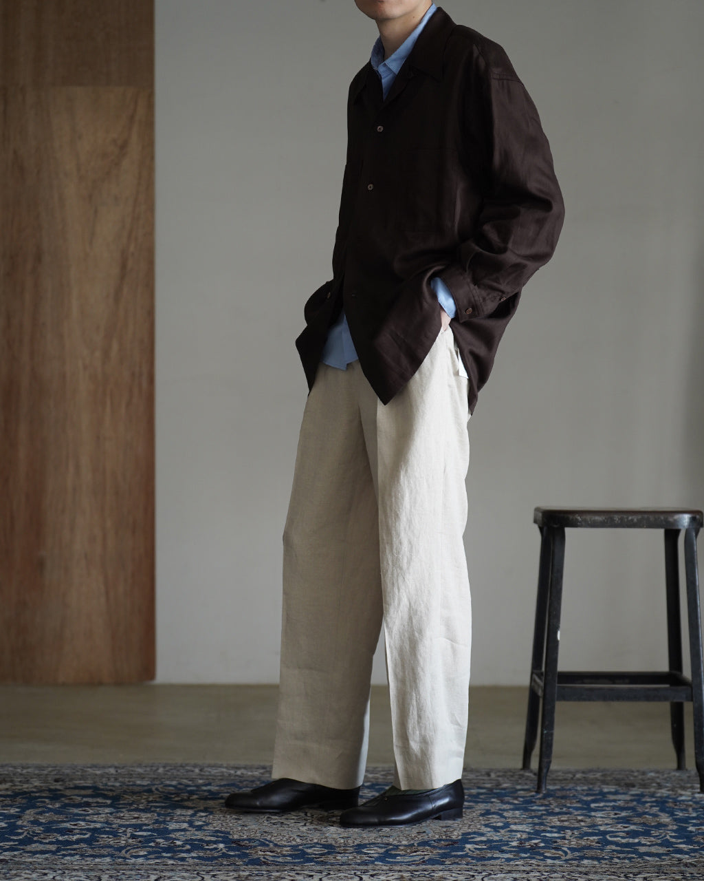 RAKINES R×L Oxford - Danny ラキネス オープンカラーシャツ レーヨン