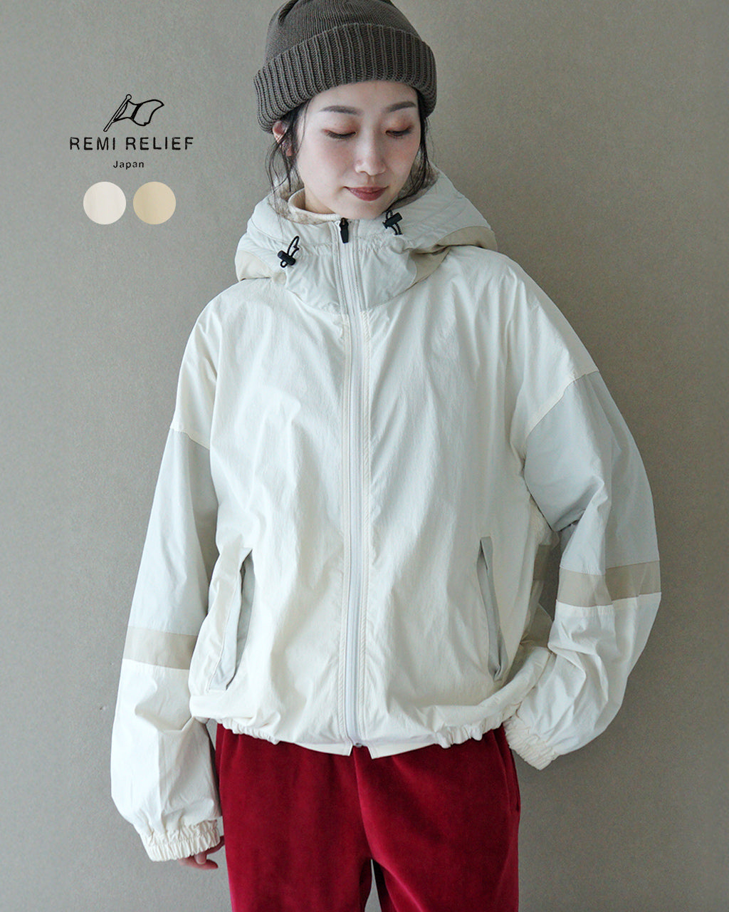 【SALE！40%OFF】REMI RELIEF レミレリーフ ワッシャーフードジャケット ライトアウター ナイロン ストレッチ エステルボア RN27353028 【送料無料】