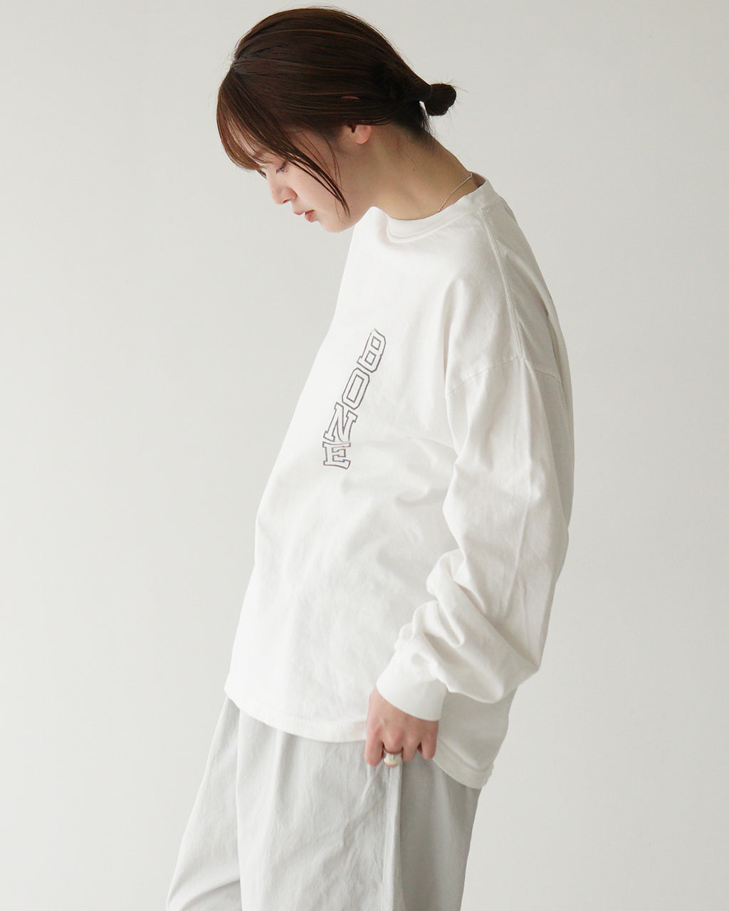 REMI RELIEF レミレリーフ ロングスリーブ Tシャツ HARD SP加工20/-天竺ロンT(BONE) カットソー ロゴT RN28369134 【送料無料】