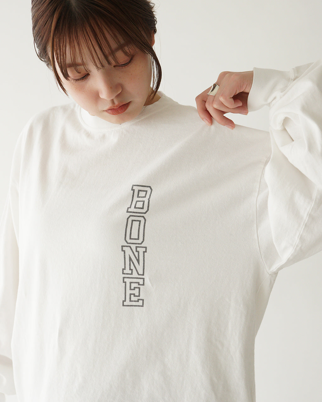 REMI RELIEF レミレリーフ ロングスリーブ Tシャツ HARD SP加工20/-天竺ロンT(BONE) カットソー ロゴT RN28369134 【送料無料】