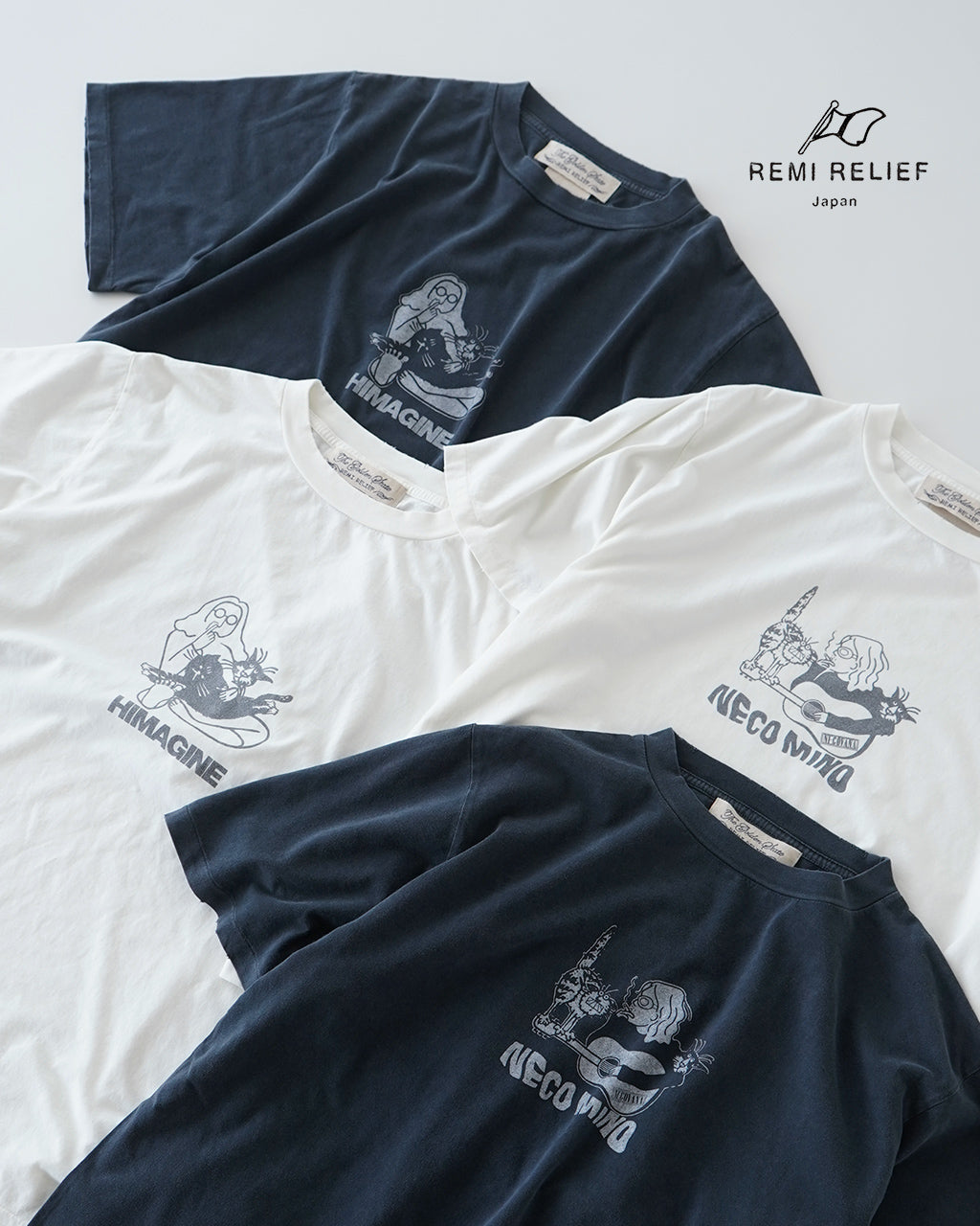REMI RELIEF レミレリーフ 半袖Tシャツ HIMAGINE NECO SP加工 New fit-T RN28369177 RN28369178 カットソー 日本製