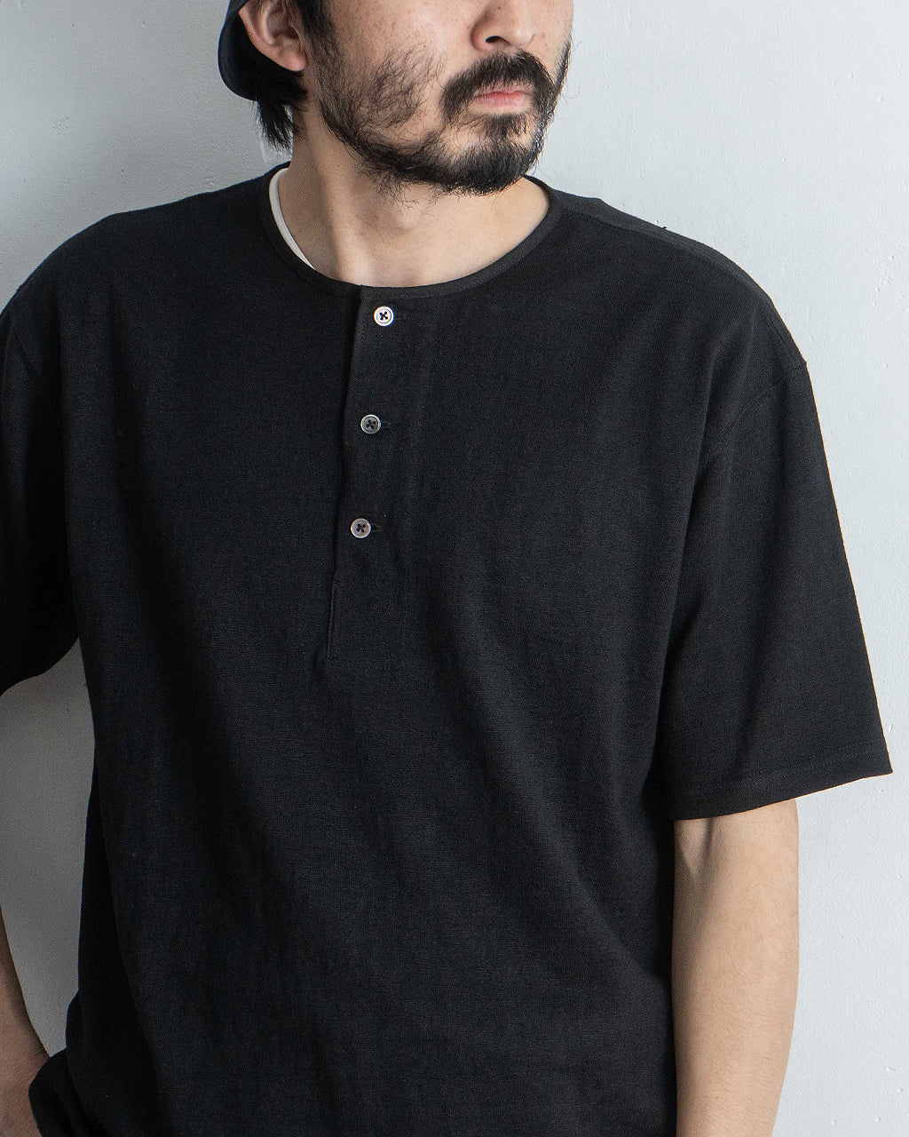 rinoneca リノネカ フレンチリネン100% 10オンス ヘンリーネック プルオーバー 10OZ 半袖 トップス Tシャツ カットソー RNC001【送料無料】【クーポン対象外】
