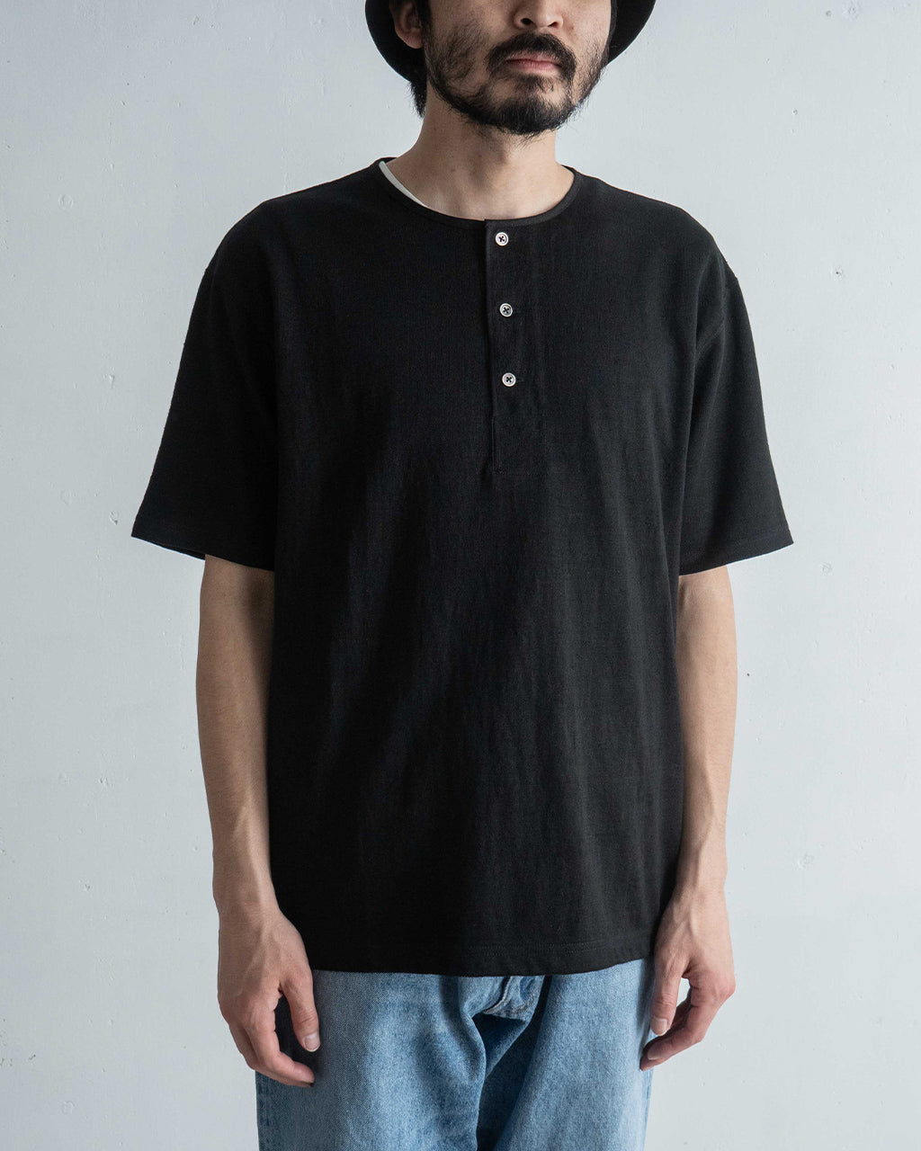 rinoneca リノネカ フレンチリネン100% 10オンス ヘンリーネック プルオーバー 10OZ 半袖 トップス Tシャツ カットソー RNC001【送料無料】【クーポン対象外】