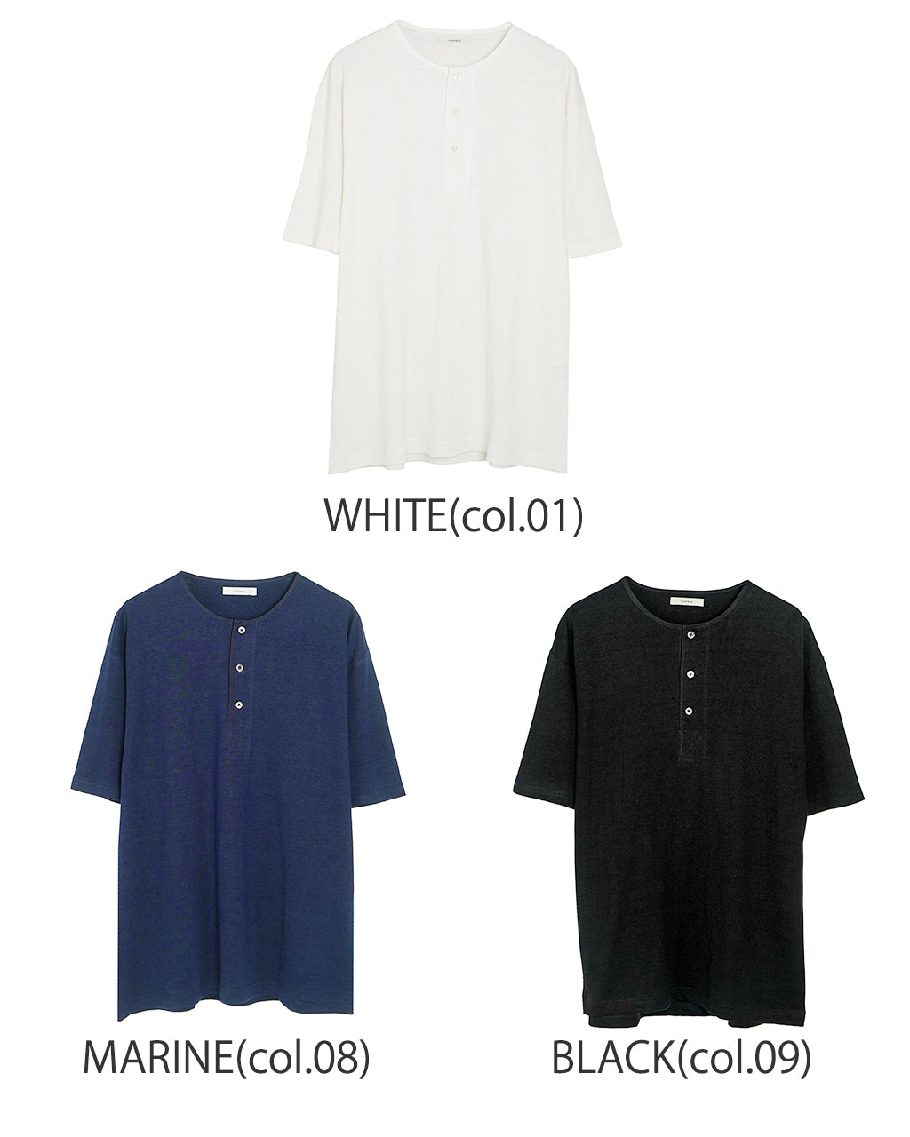 rinoneca リノネカ フレンチリネン100% 10オンス ヘンリーネック プルオーバー 10OZ 半袖 トップス Tシャツ カットソー RNC001【送料無料】【クーポン対象外】