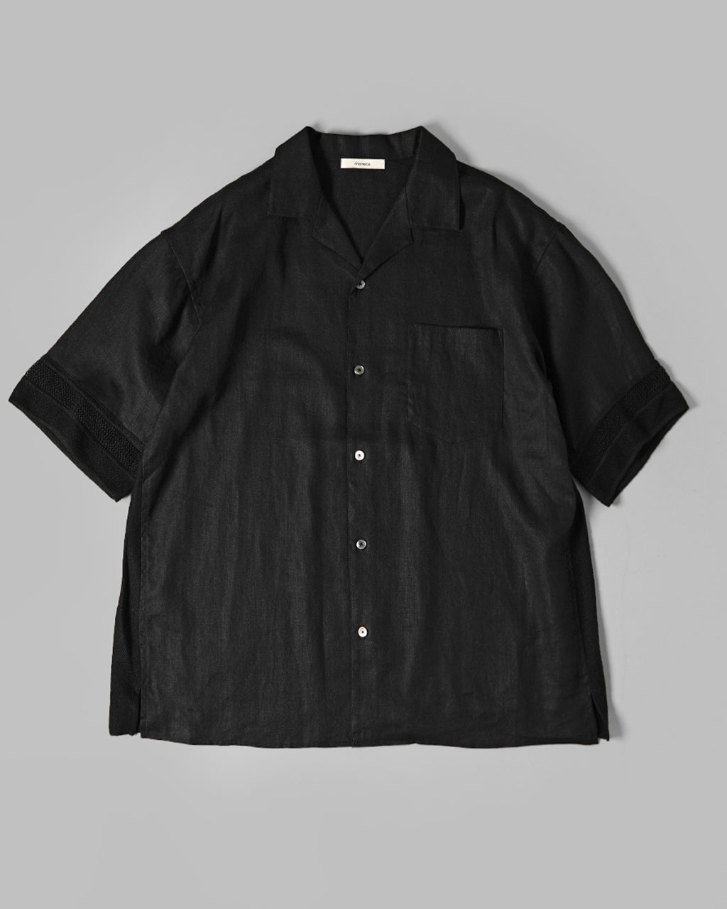 rinoneca リノネカ リネン メッシュ オープンカラー シャツ LINEN MESH OPEN COLLAR SHIRT RNC004【送料無料】 [★]