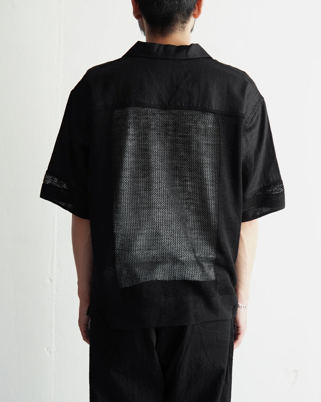 rinoneca リノネカ リネン メッシュ オープンカラー シャツ LINEN MESH OPEN COLLAR SHIRT RNC004【送料無料】 [★]