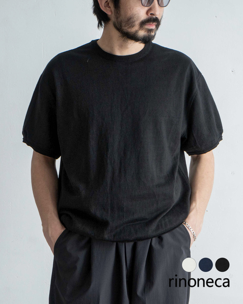 rinoneca リノネカ 2/26 サフィラン 18G ニット プルオーバー 18G 半袖 ニット Tシャツ カットソー サマーセーター RNC008【送料無料】【クーポン対象外】