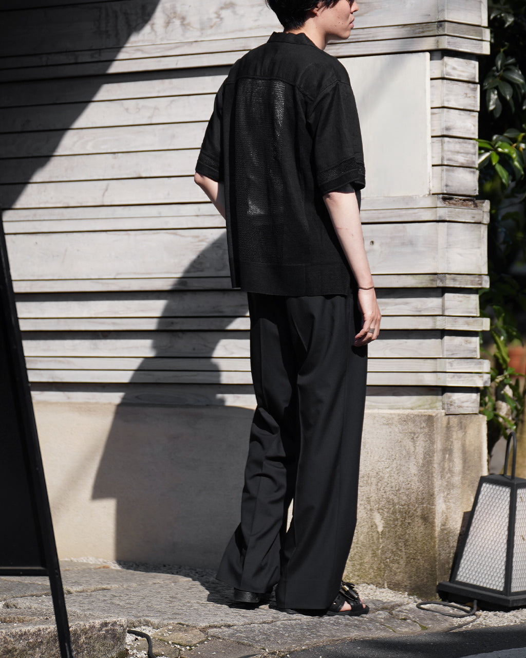 | coupon | LINEN MESH OPEN COLLAR SHIRT RNC004