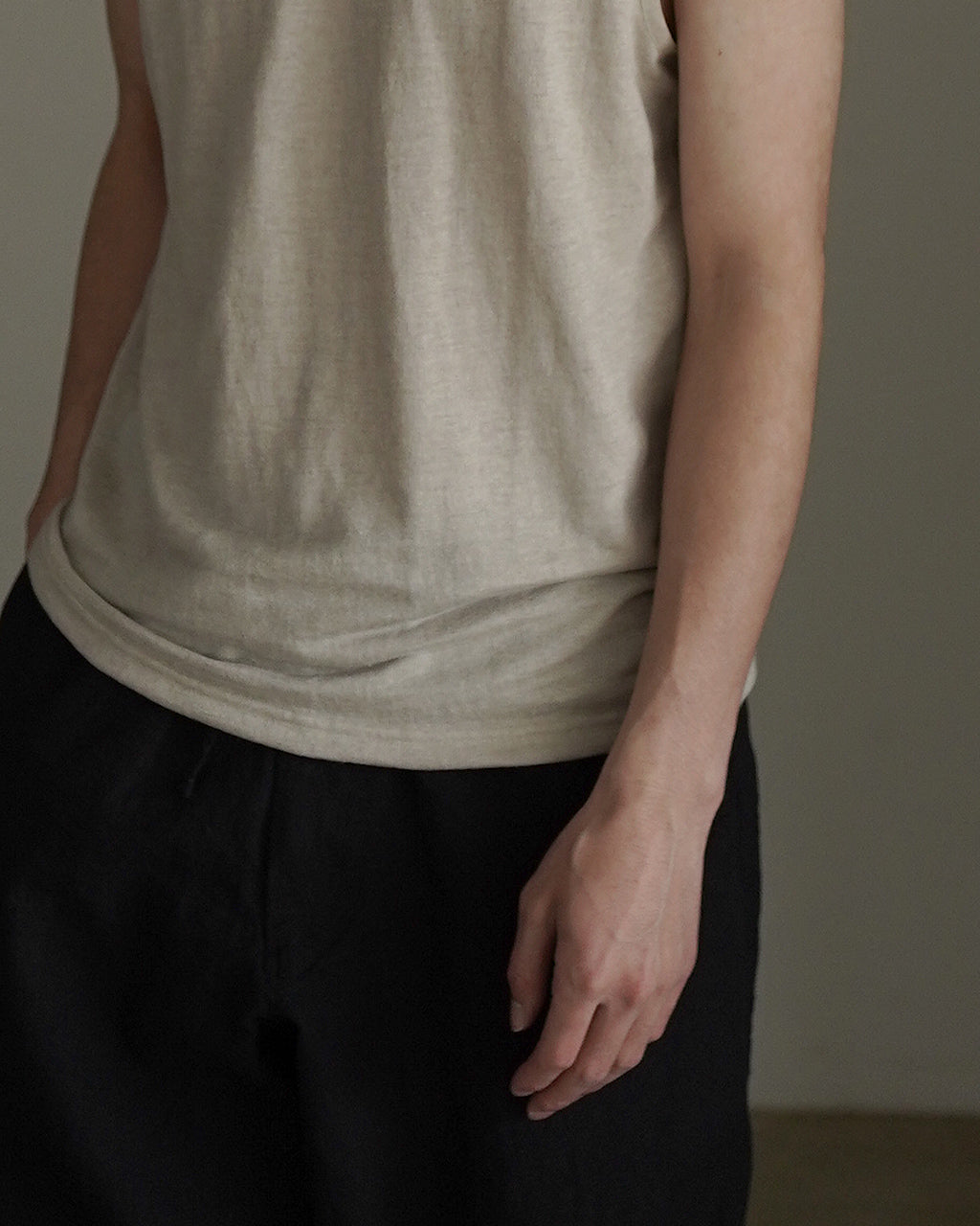 rinoneca リノネカ リネンピケ タンクトップ メンズ LINEN PIQUE