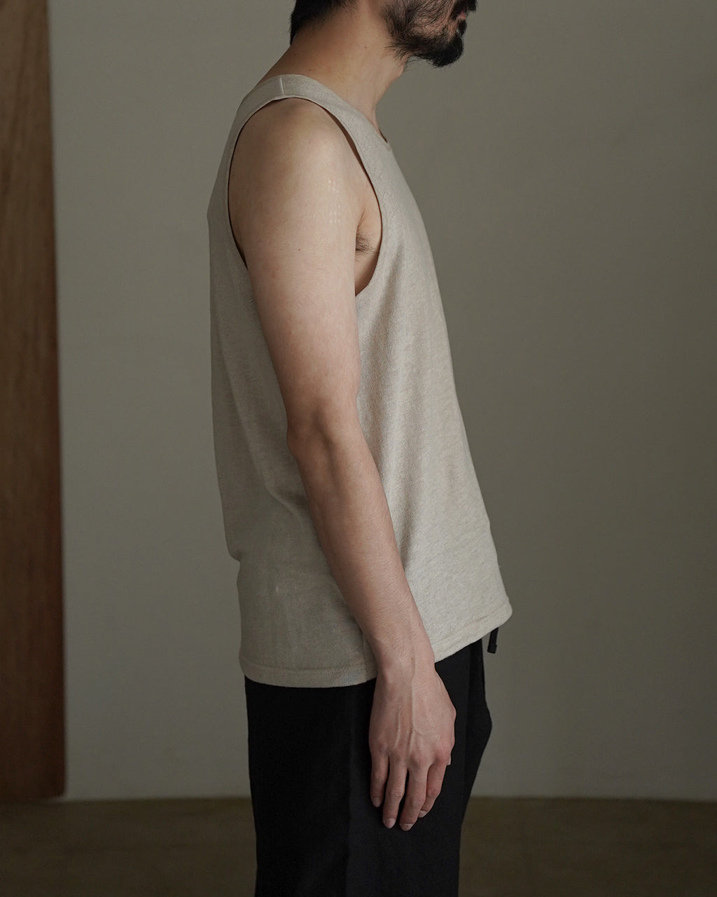 rinoneca リノネカ リネンピケ タンクトップ メンズ LINEN PIQUE