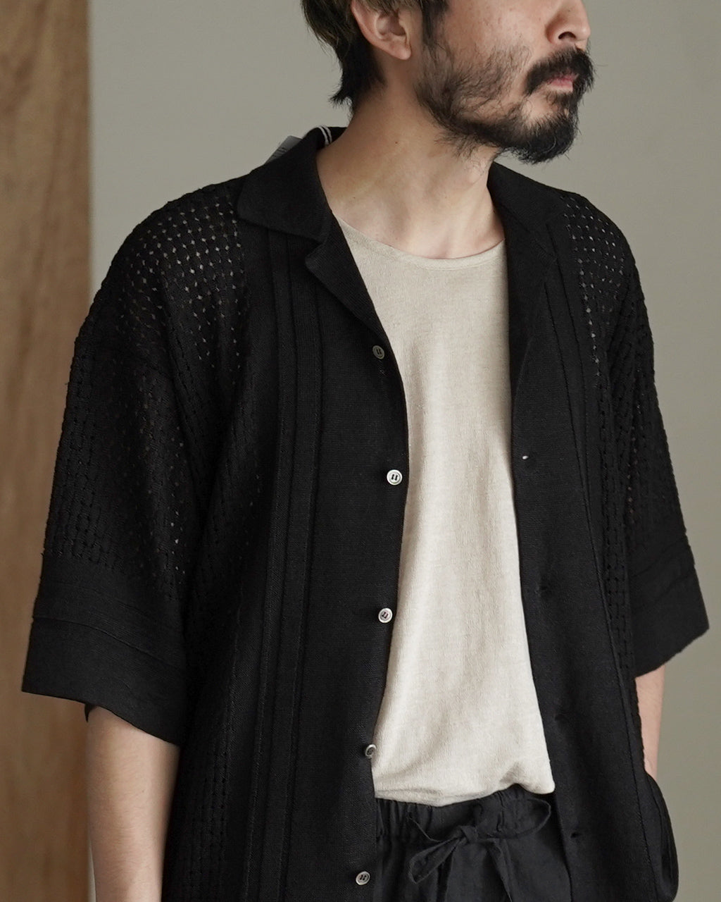 rinoneca リノネカ リネンピケ タンクトップ メンズ LINEN PIQUE