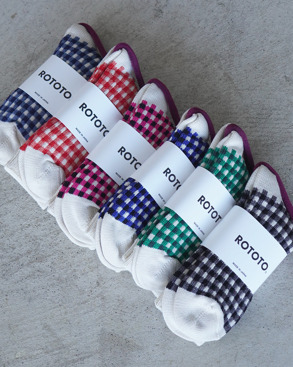 ROTOTO ロトト ギンガムチェック ソックス レディース GINGHAM CHECK