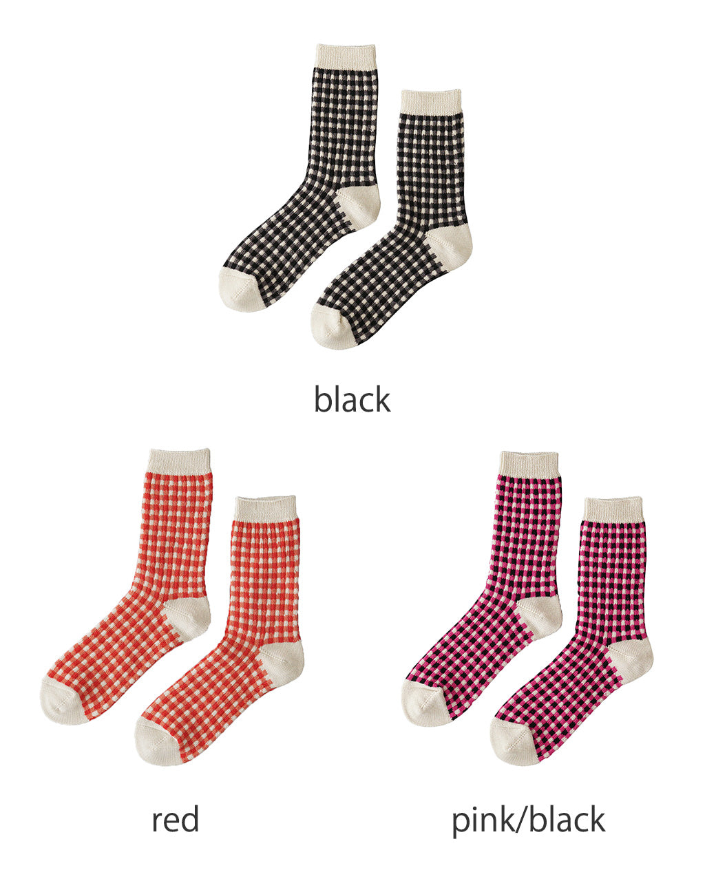 ROTOTO ロトト ギンガムチェック クルー ソックス 靴下 GINGHAM CHECK SOCKS R1506-SS25