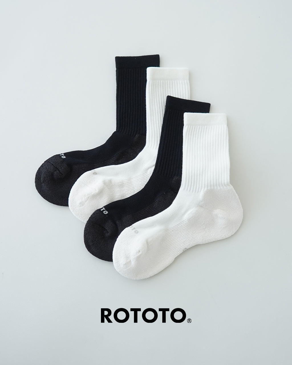 ROTOTO ロトト 和紙クッション クルーソックス WASHI CUSHION CREW SOCKS 靴下 パイル地 R1533