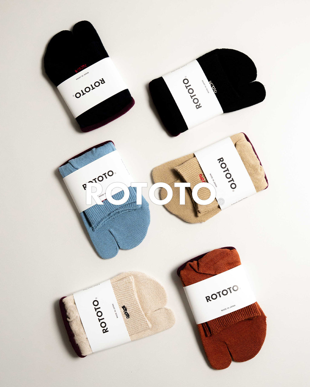 ROTOTO ロトト WASHI RECYCLED COTTON TABI ANKLE SOCKS 和紙 リサイクルコットン タビ アンクルソックス 無地 足袋 靴下 R1582-SS25【メール便可】
