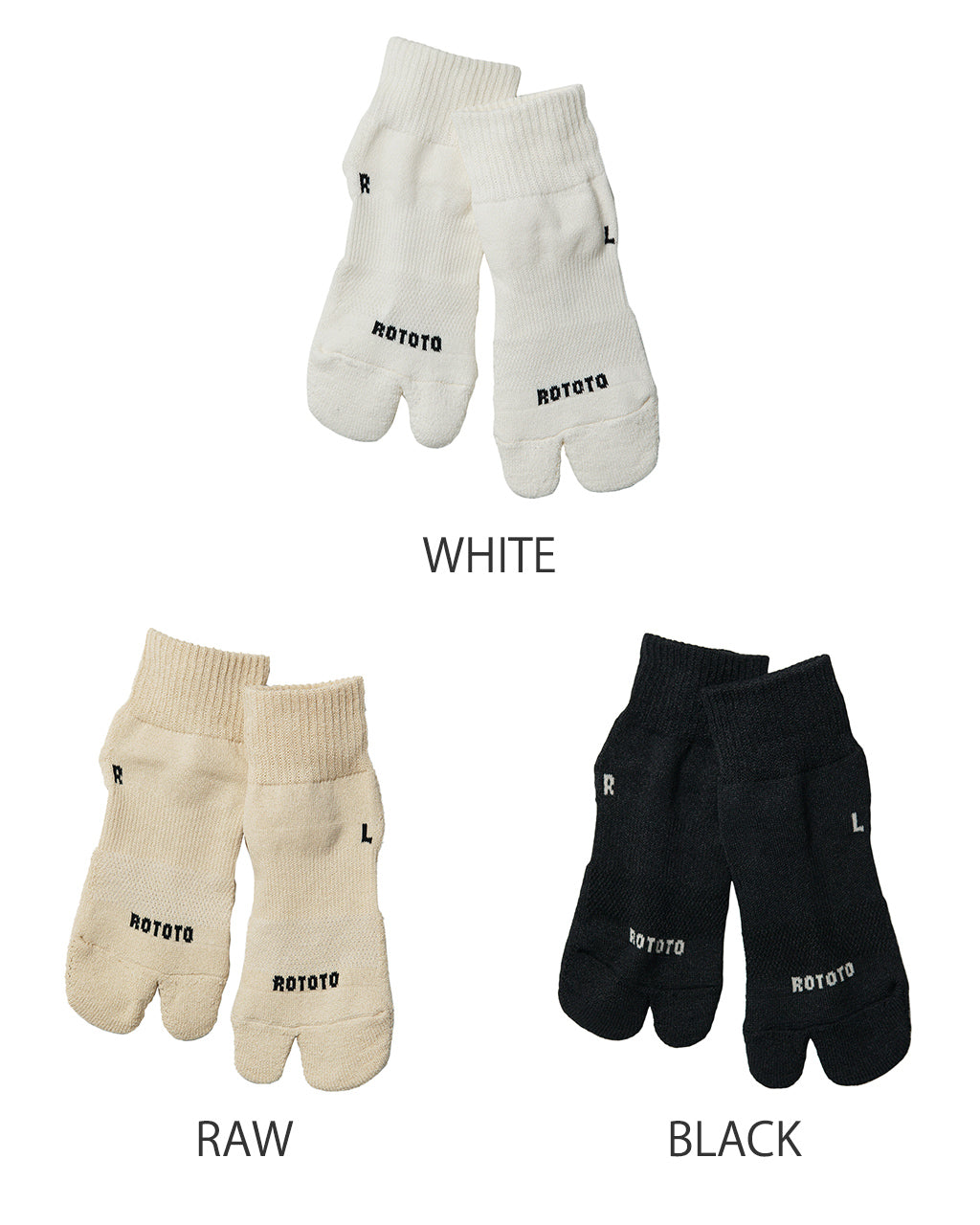 ROTOTO ロトト 足袋ソックス パイル アンクルソックス 靴下 吸水速乾 パイル編み WASHI TABI PILE ANKLE SOCKS R1585【メール便可】