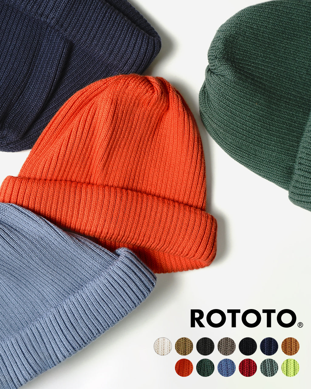 楽天市場】ROTOTO（ロトト） コットン ロールアップビーニー