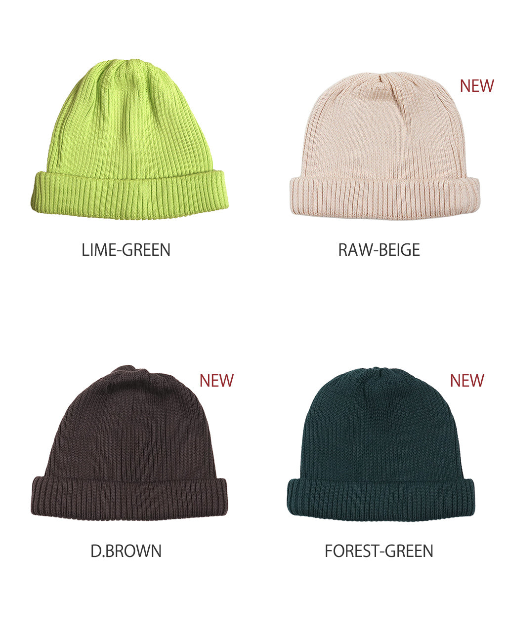 COTTON ROLL UP BEANIE R5021
