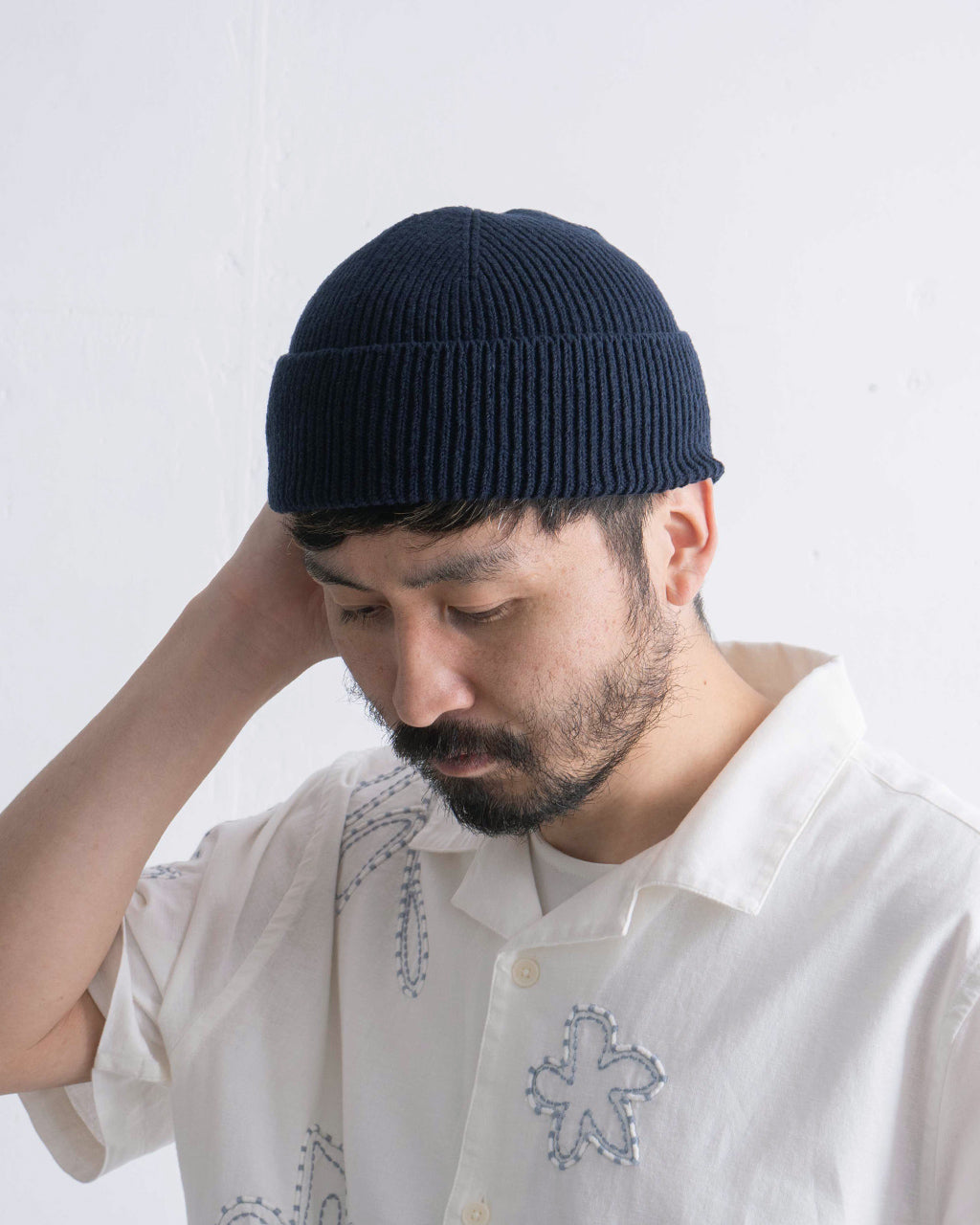 ROTOTO ロトト 和紙 リサイクル コットン ビーニー WASHI RECYCLED COTTON BEANIE 帽子 ニット帽 キャップ リブ R5136-SS25