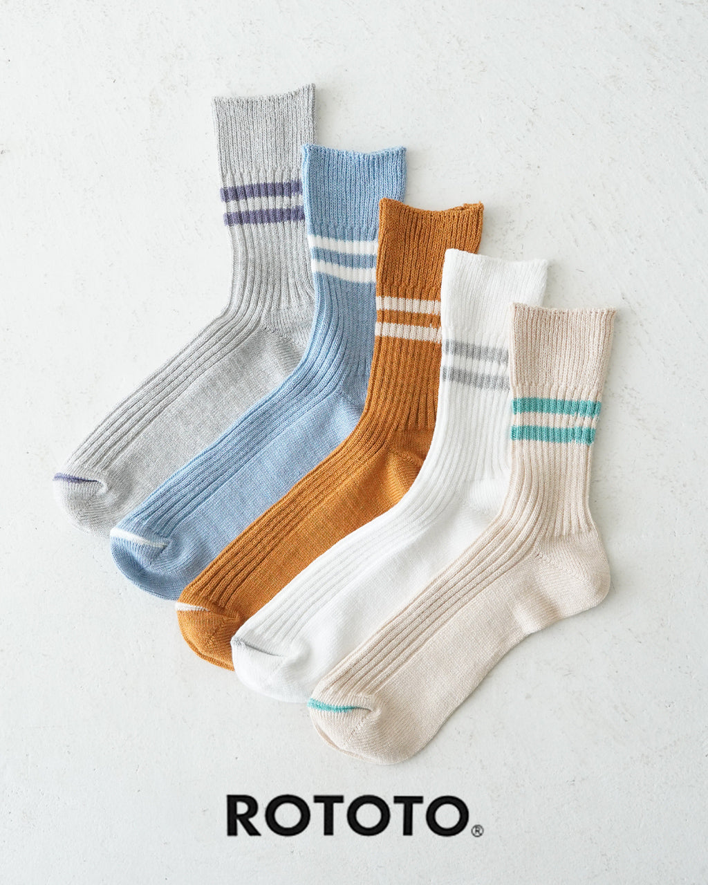 ROTOTO ロトト ストライプ ソックス HEMP ORGANIC COTTON STRIPE SOCKS ヘンプ オーガニックコットン 靴下 R1468 ギフト【クーポン対象外】【メール便可】