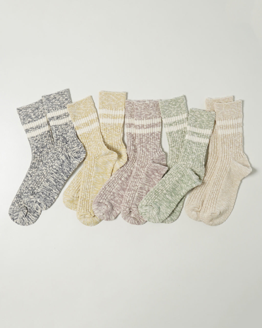 ロトト ROTOTO スラブ ストライプ ソックス OG COTTON SLUB STRIPE SOCKS オーガニックコットン ボーダー 靴下  R1485【クーポン対象外】【メール便可】