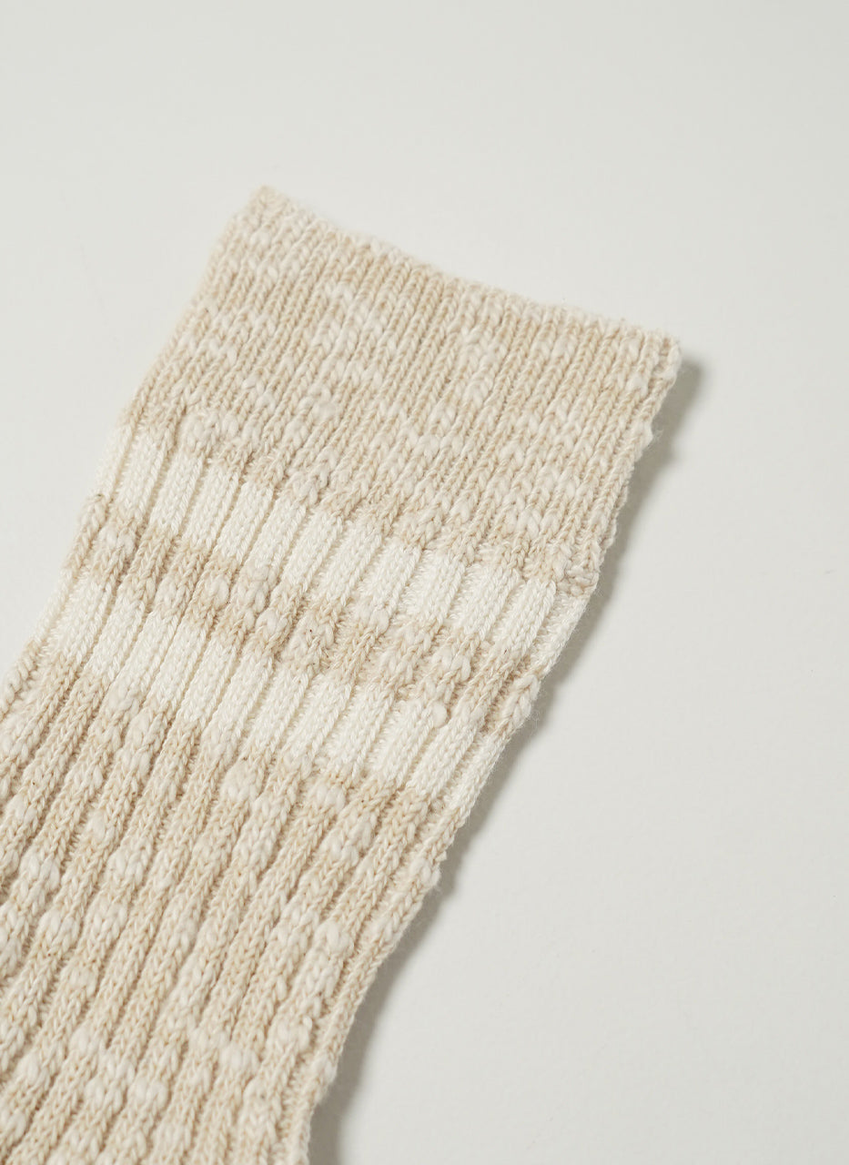 ロトト ROTOTO スラブ ストライプ ソックス OG COTTON SLUB STRIPE SOCKS オーガニックコットン ボーダー 靴下  R1485【クーポン対象外】【メール便可】
