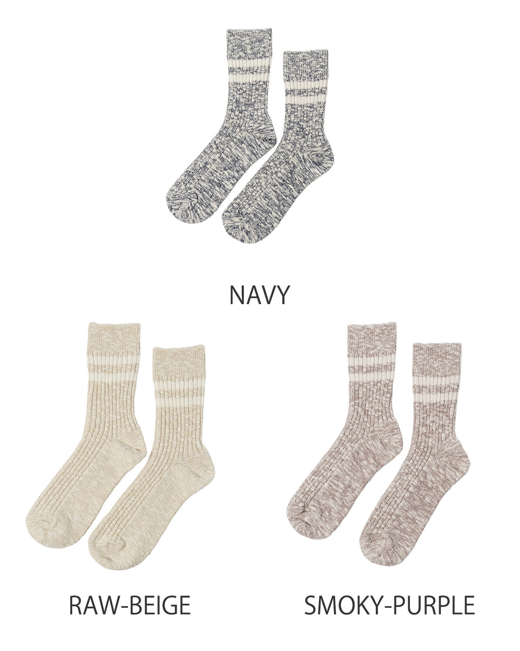 ロトト ROTOTO スラブ ストライプ ソックス OG COTTON SLUB STRIPE SOCKS オーガニックコットン ボーダー 靴下  R1485【クーポン対象外】【メール便可】
