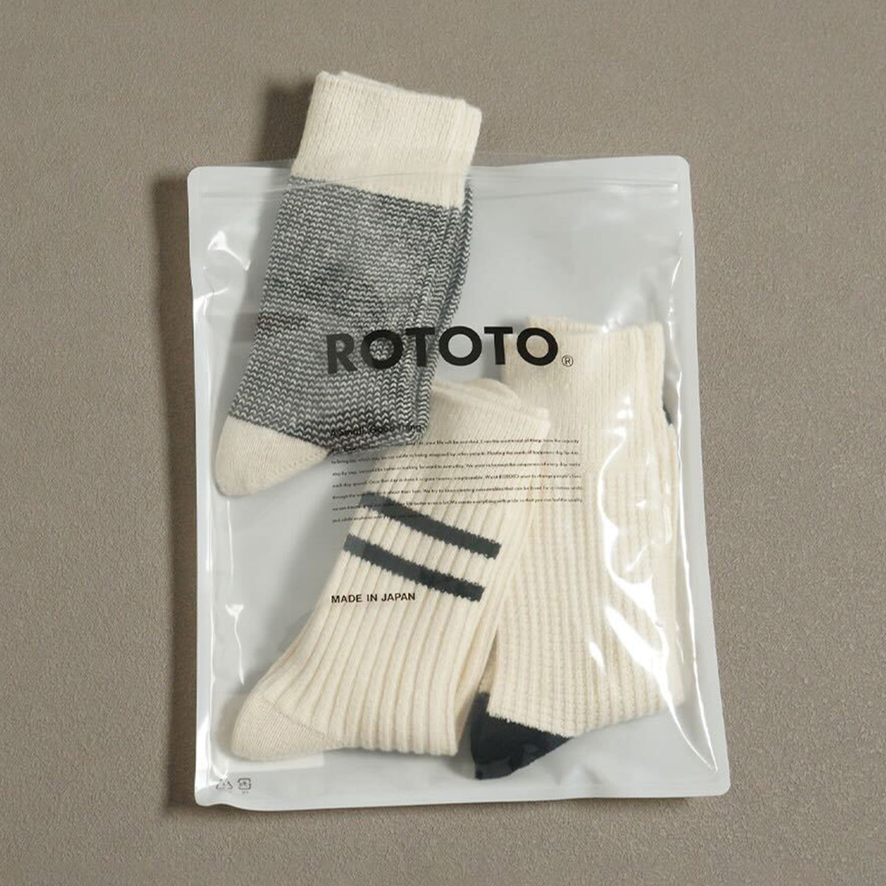 ROTOTO ロトト リサイクル コットン ウール デイリー 3 パック ソックス RECYCLE COTTON WOOL DAILY 3 PACK SOCKS 靴下 レッグウェア R1574【クーポン対象外】