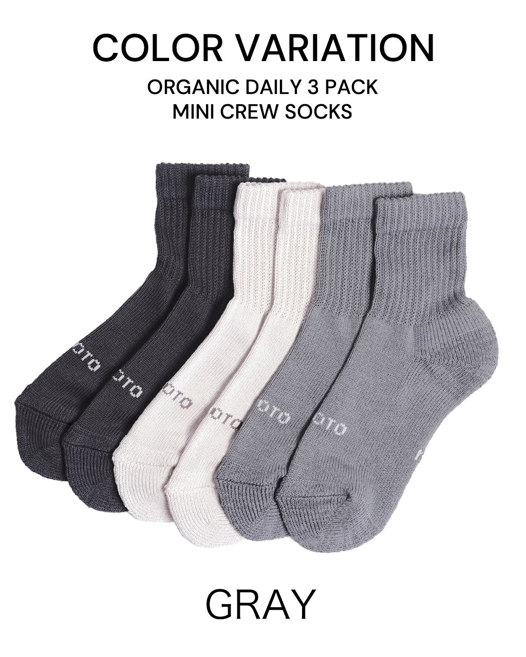 ROTOTO ロトト オーガニック デイリー 3パック ミニ クルー ソックス ORGANIC DAILY 3 PACK MINI CREW SOCKS 靴下 R1522