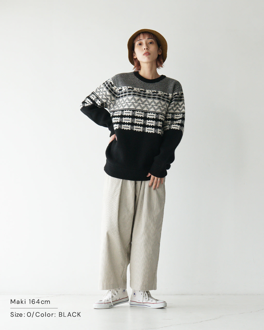 【SALE！50%OFF】RYETENDER ライテンダー ジャカード ニット BROOME SWEATER ウール カシミア プルオーバー セーター オーバーサイズ R21-02-01-006【送料無料】