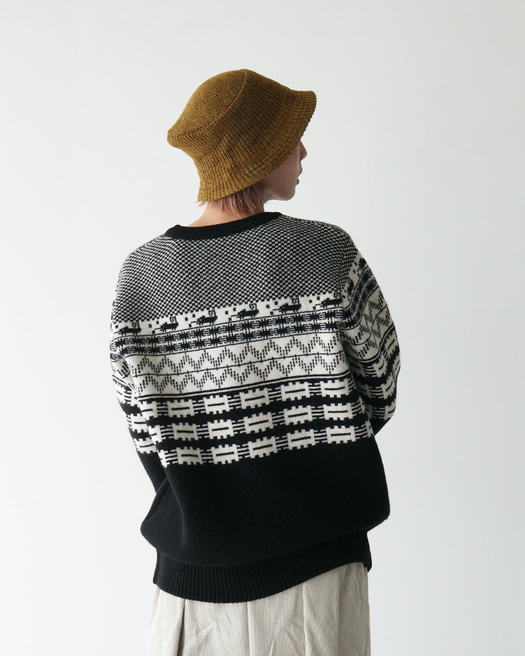 【SALE！50%OFF】RYETENDER ライテンダー ジャカード ニット BROOME SWEATER ウール カシミア プルオーバー セーター オーバーサイズ R21-02-01-006【送料無料】