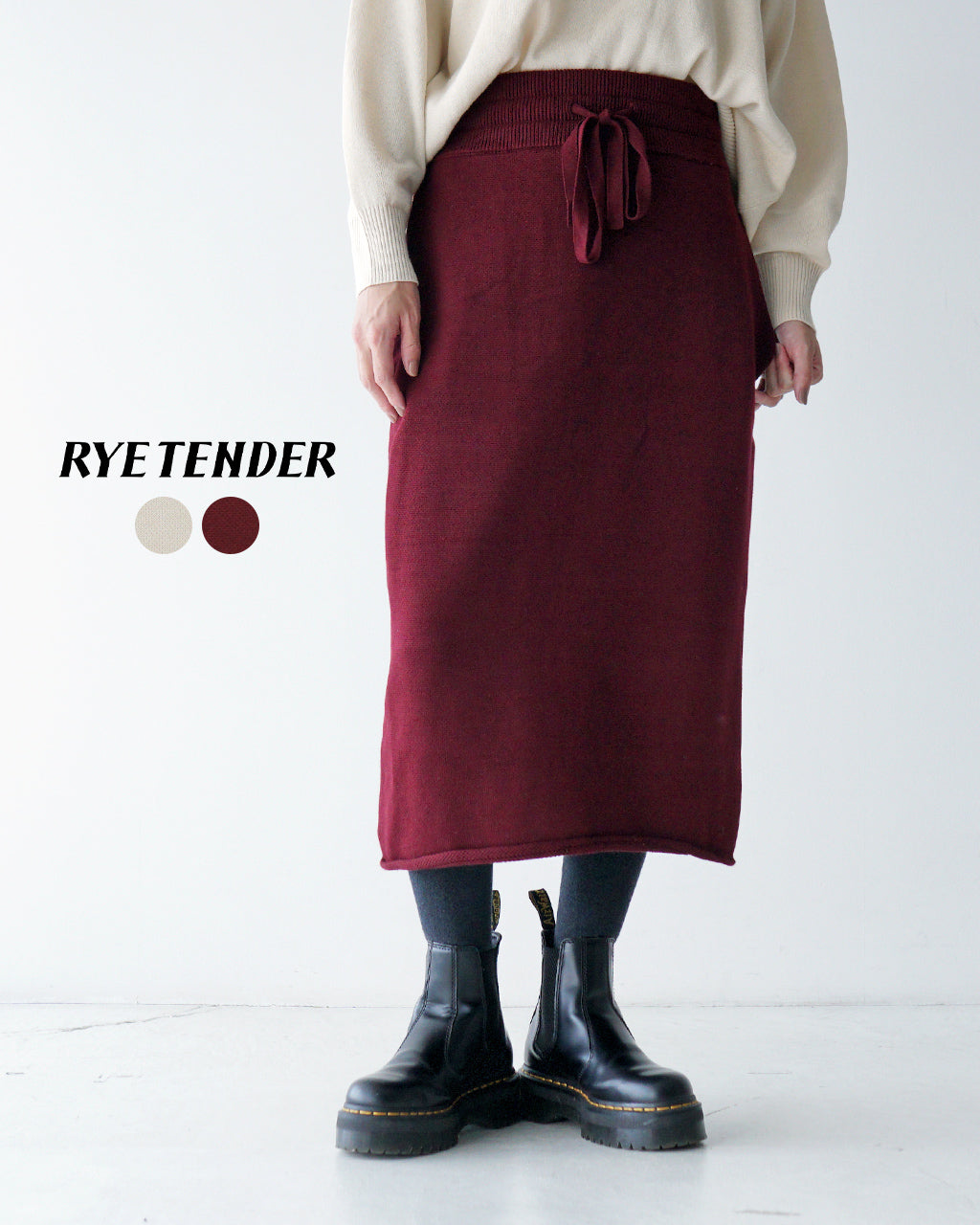 【SALE！30%OFF】RYETENDER ライテンダー ニットスカート LEROY SKIRT イージースカート ストレートシルエット R21-02-01-019