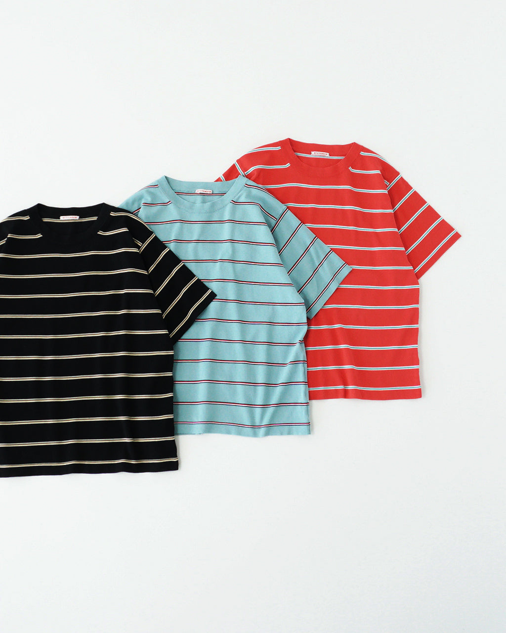 RYE TENDER ライテンダー 【Crouka別注】半袖ニット Tシャツ CENTRE TEE クルーネック カットソー ソリッド ボーダー 010012500