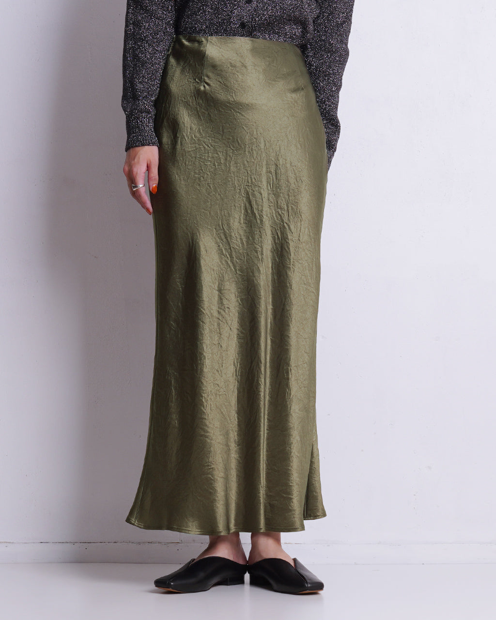 【SALE！40%OFF】SACRA サクラ アセテートサテン スカート ACETATE SATIN SKIRT タイトロングスカート 124512122【送料無料】