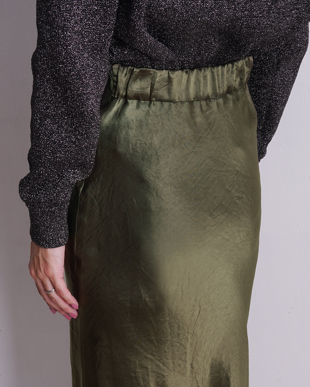 【SALE！40%OFF】SACRA サクラ アセテートサテン スカート ACETATE SATIN SKIRT タイトロングスカート 124512122【送料無料】