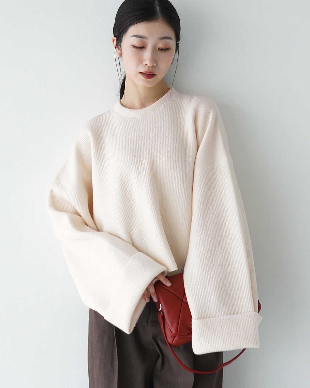 SACRA サクラ ウーレンコットン プルオーバー トップ WOOLEN COTTON TOP トップス 124550091【送料無料】