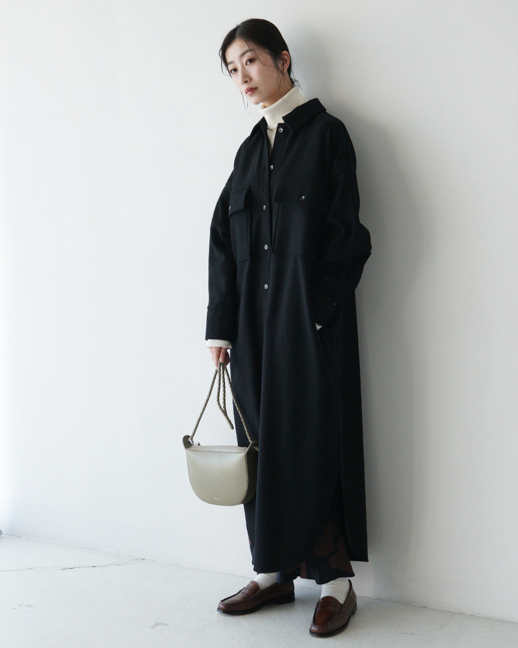 【SALE！40%OFF】SACRA サクラ カシミヤ シャツワンピース CASHMERE BOTANY MELTON OP ボタニー メルトン 124607041【送料無料】