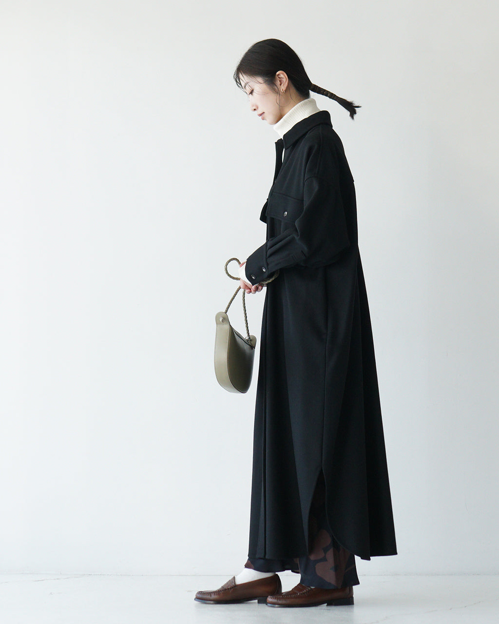 【SALE！40%OFF】SACRA サクラ カシミヤ シャツワンピース CASHMERE BOTANY MELTON OP ボタニー メルトン 124607041【送料無料】