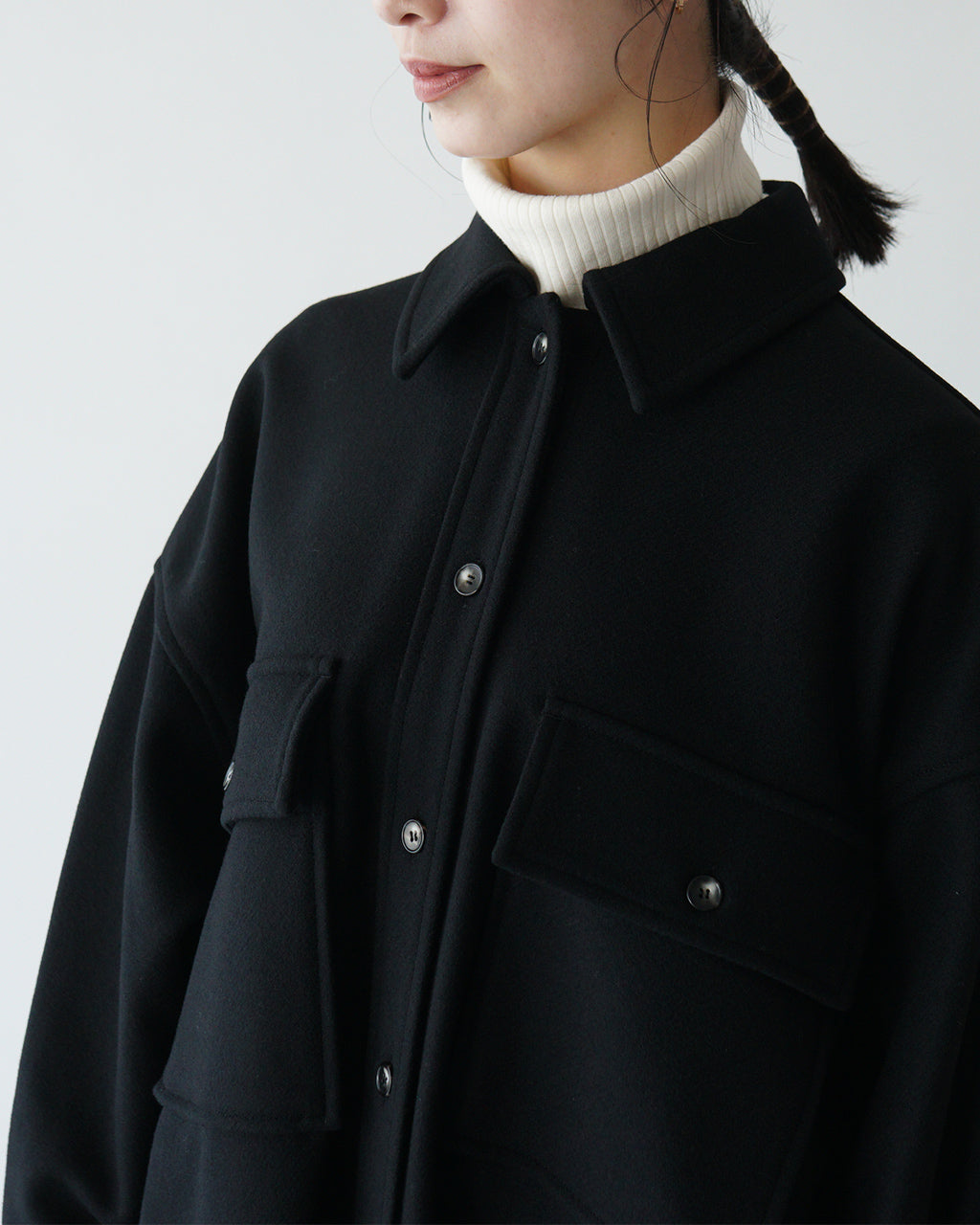 【SALE！40%OFF】SACRA サクラ カシミヤ シャツワンピース CASHMERE BOTANY MELTON OP ボタニー メルトン 124607041【送料無料】