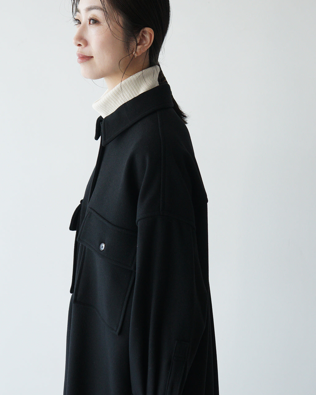 【SALE！40%OFF】SACRA サクラ カシミヤ シャツワンピース CASHMERE BOTANY MELTON OP ボタニー メルトン 124607041【送料無料】