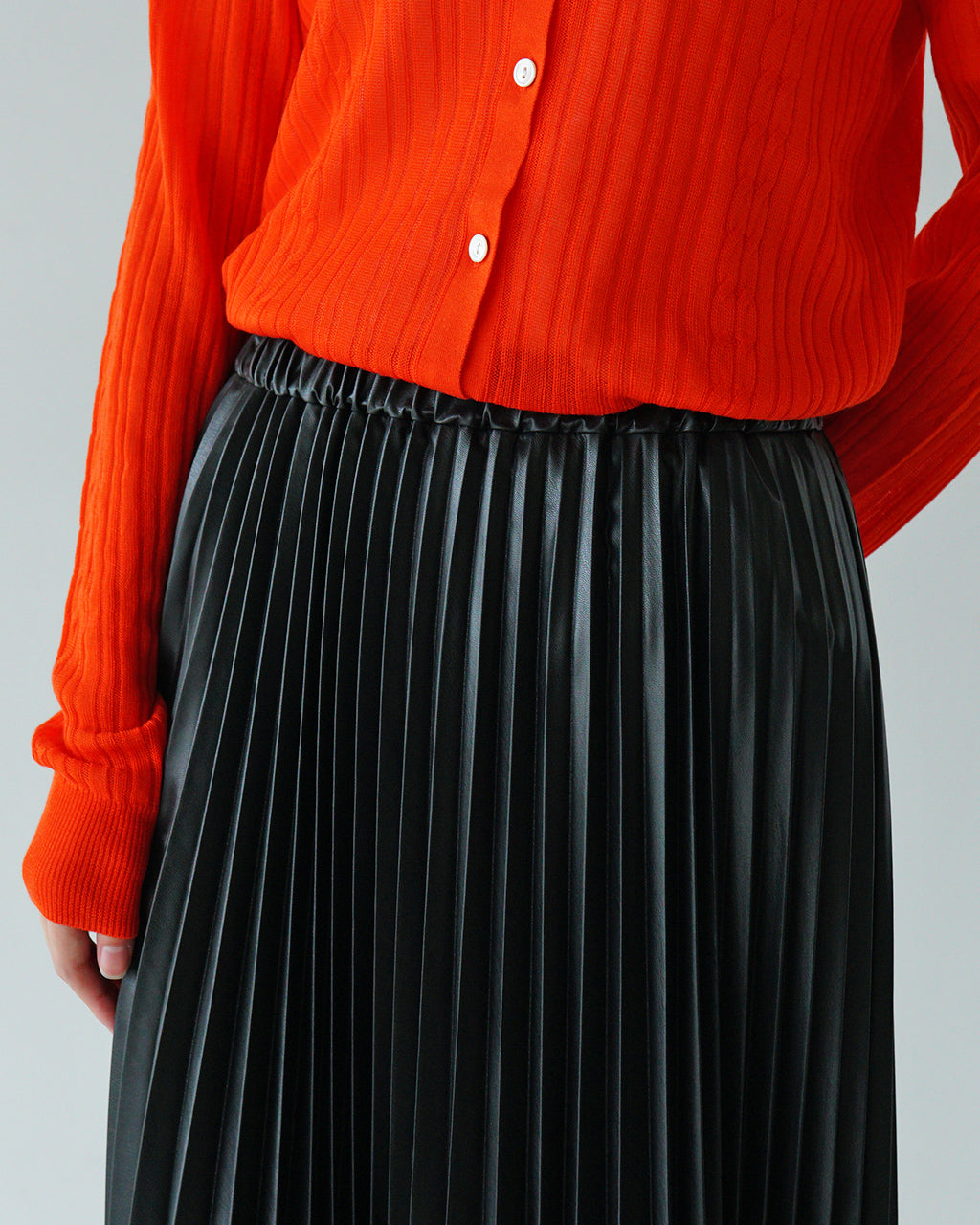 【SALE！20%OFF】SACRA サクラ プリーツスカート シンセティック レザー SYNTHETIC LEATHAR PLEATS SKIRT 124628121【送料無料】