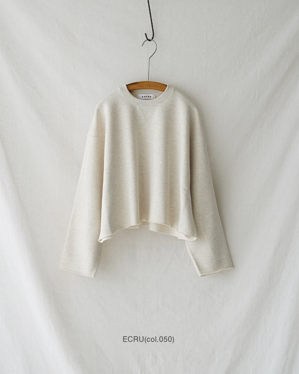 SACRA サクラ クロップド丈 スウェット レディース EXTRA FINE FLEECE