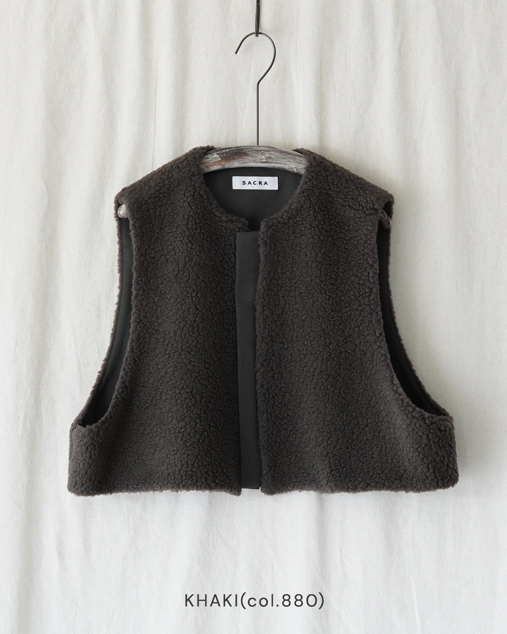 SACRA POODLE FUR SHORT GILET 125505061