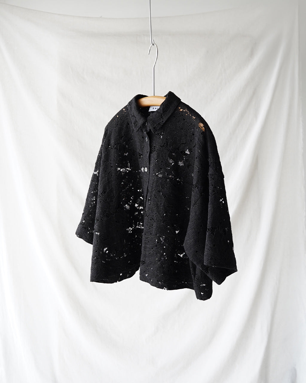 LEAF RASCHEL LACE CROPPED SHIRT 126113071