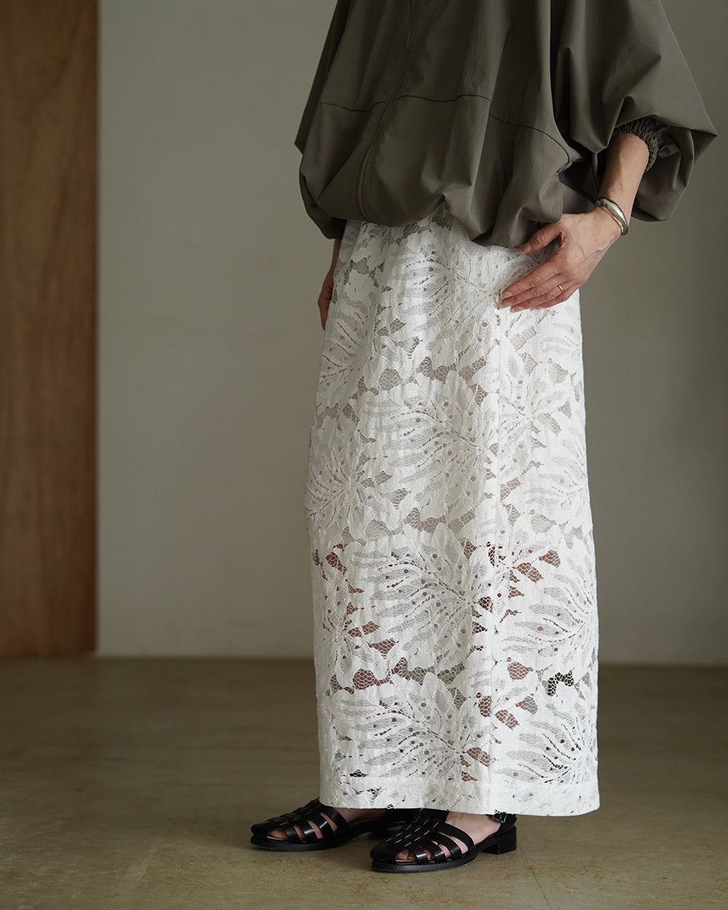 LEAF RASCHEL LACE SKIRT 126113122