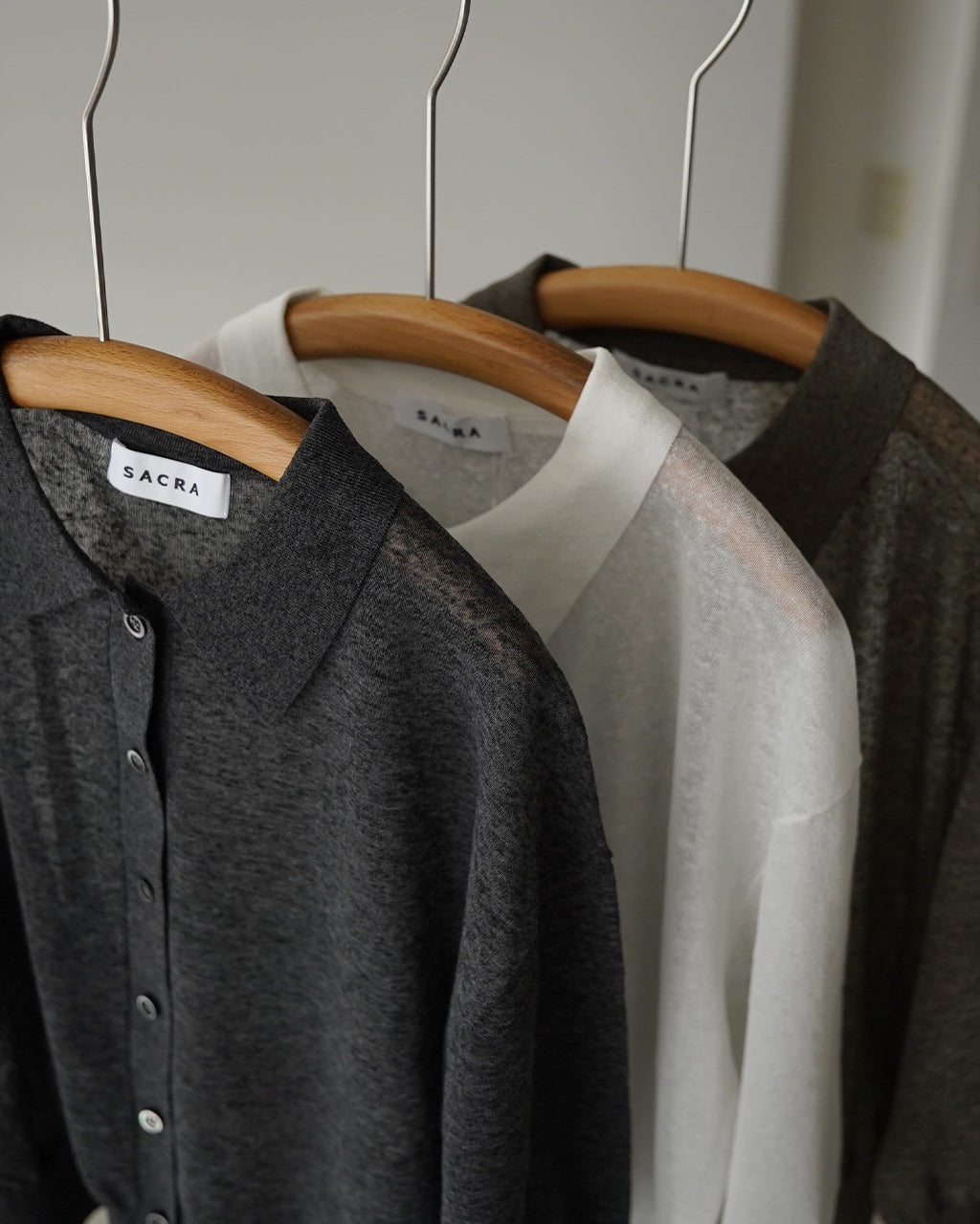 LI/PL MELANGE POLO CARDIGAN 126131081