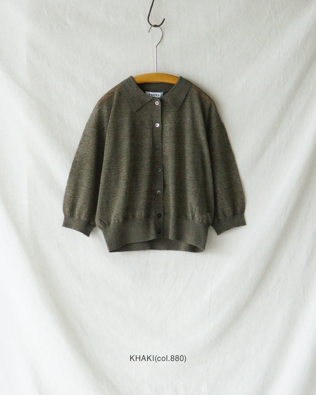 LI/PL MELANGE POLO CARDIGAN 126131081